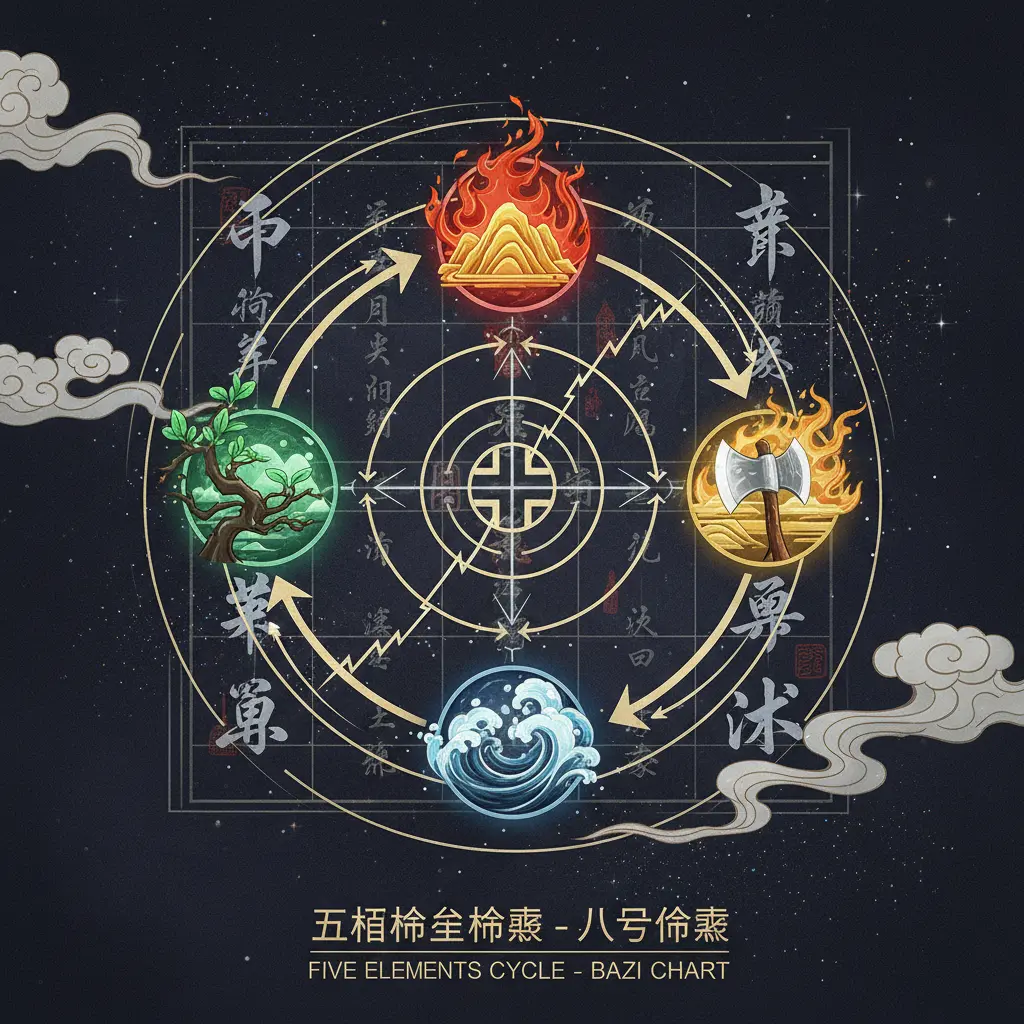 八字命盤 - 五行相生相剋